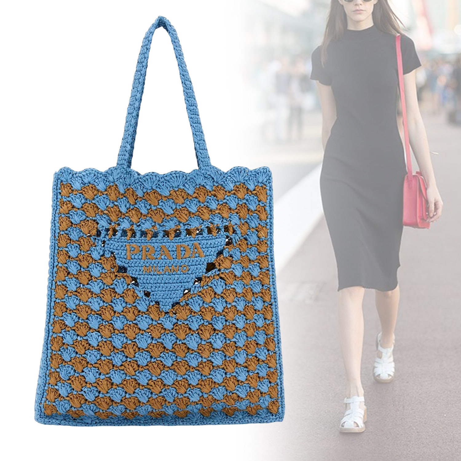 ◆PRADA◆ ツートン ショッピングバッグ