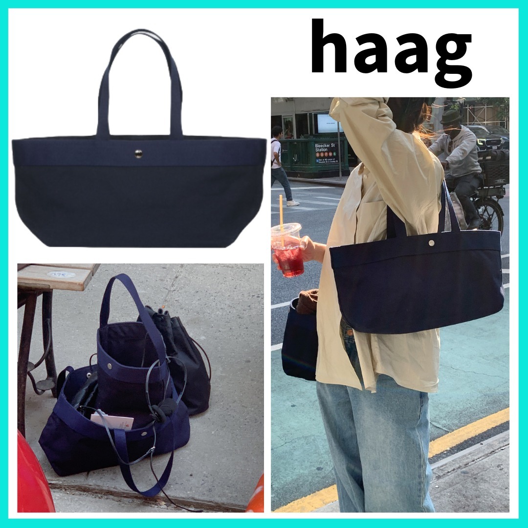 韓国早期完売★haag★a baguette bag バゲットバッグ Navy/追跡O