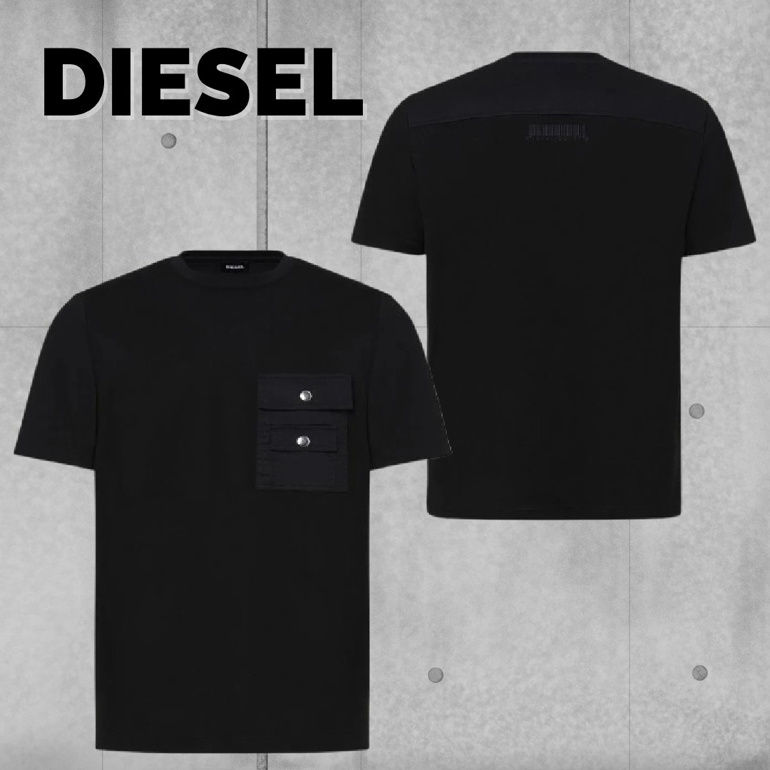 関税込【DIESEL】Task Slits short sleeve T-shirt★Black