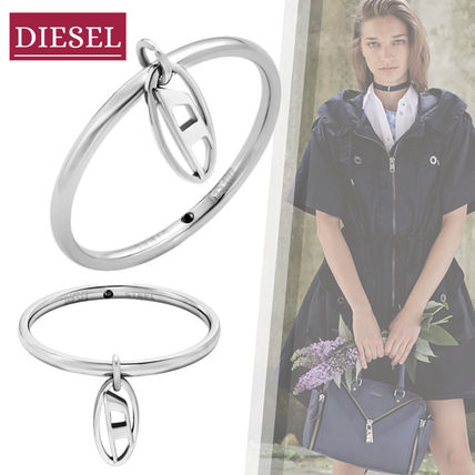 早い者勝ち!!! DIESEL/ディーゼル ◆ チャームリング｜dx1603040 DX1603040 Stainless Steel Charm Ring｜シルバー｜ウィメンズ