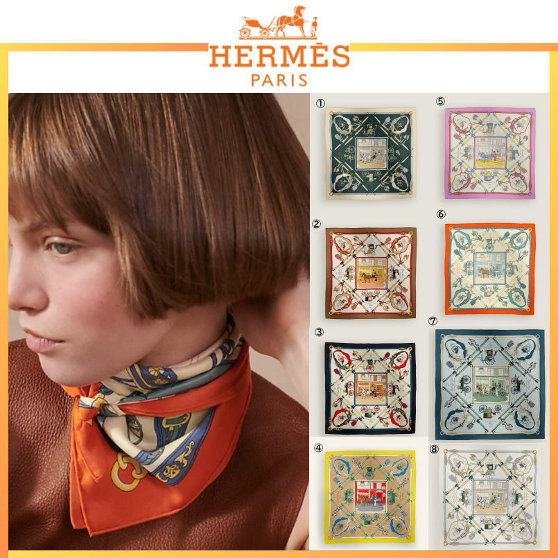 【綾瀬はるか愛用】HERMES カレ 70 《パロニエ》スカーフ