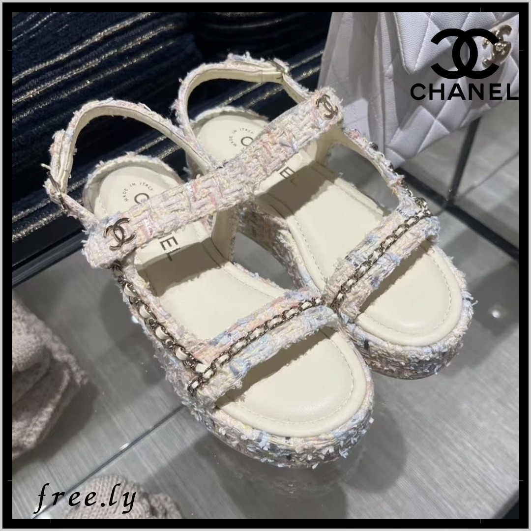【パステルな彩が可愛い♡】CHANEL サンダル