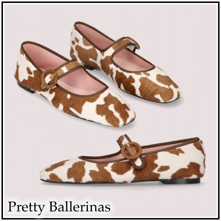 Pretty Ballerinas♪スクエアトゥアニマル プリントフラット