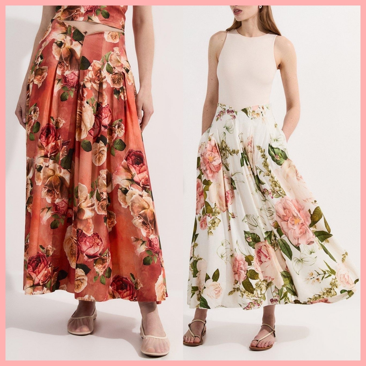 日本未入荷★Karen Millen 花柄ギャザーマキシスカート