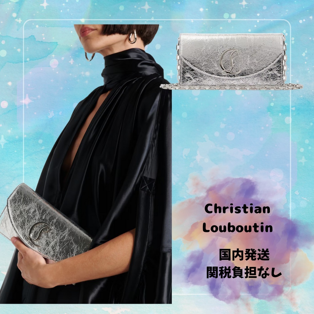 ■ChristianLouboutin■Loubi54 メタリックレザークラッチ