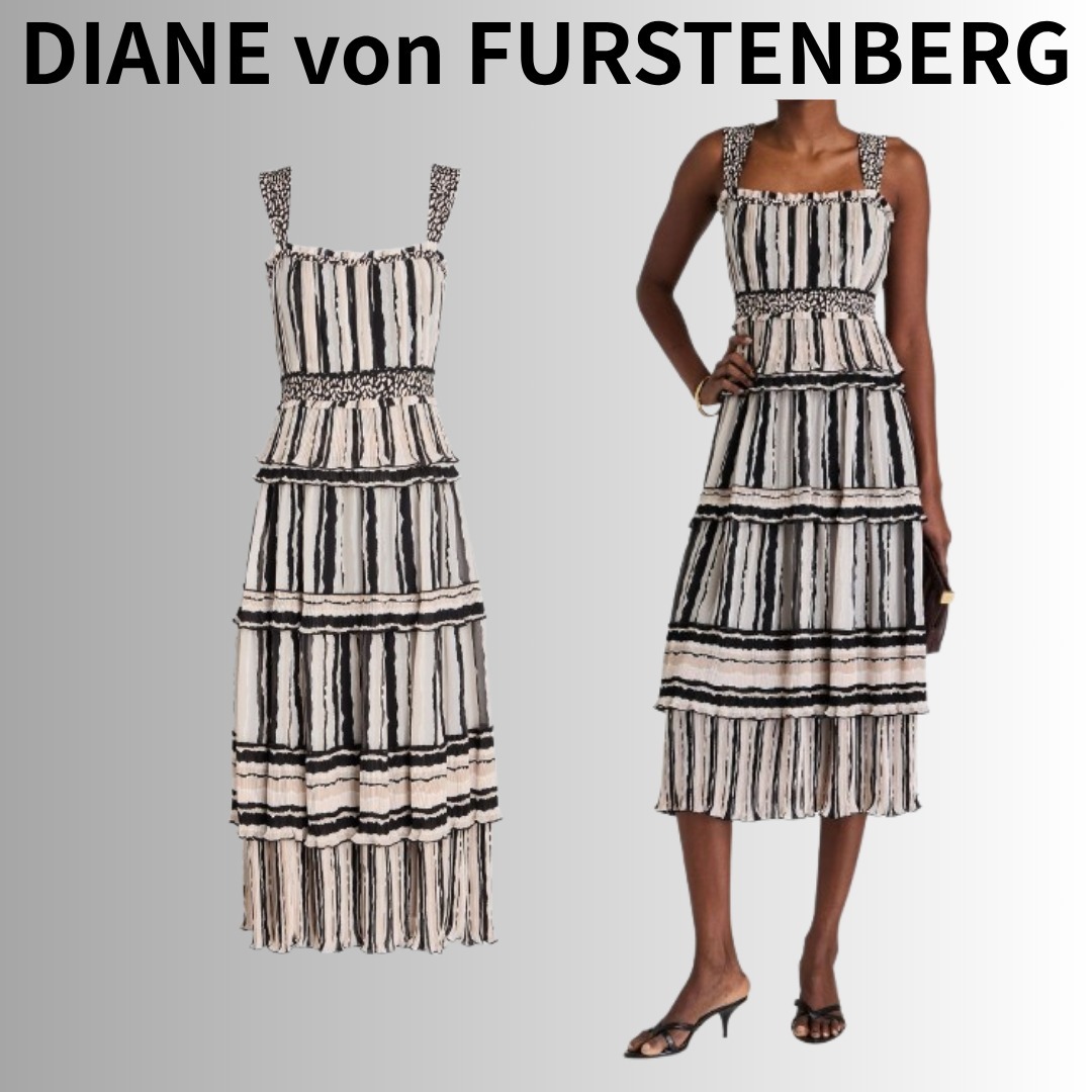 DIANE VON FURSTENBERG ジョーゼット ミディワンピース