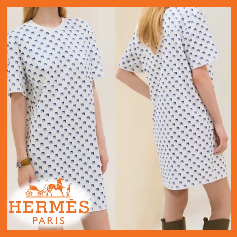 上品♡【HERMES】《Clou Medor Interlock》 マキシドレス