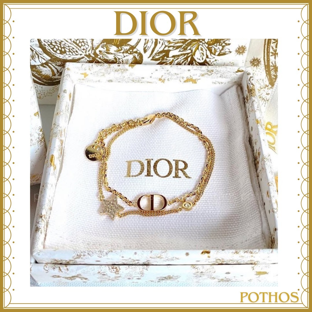 【上品×華やか】Dior Petit CD ダブルブレスレット ゴールド