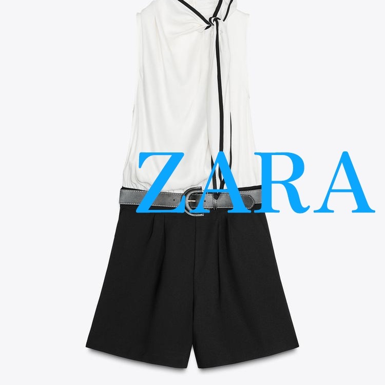 【ZARA】ベルト付きショートコンビジャンプスーツ |5029/106/064