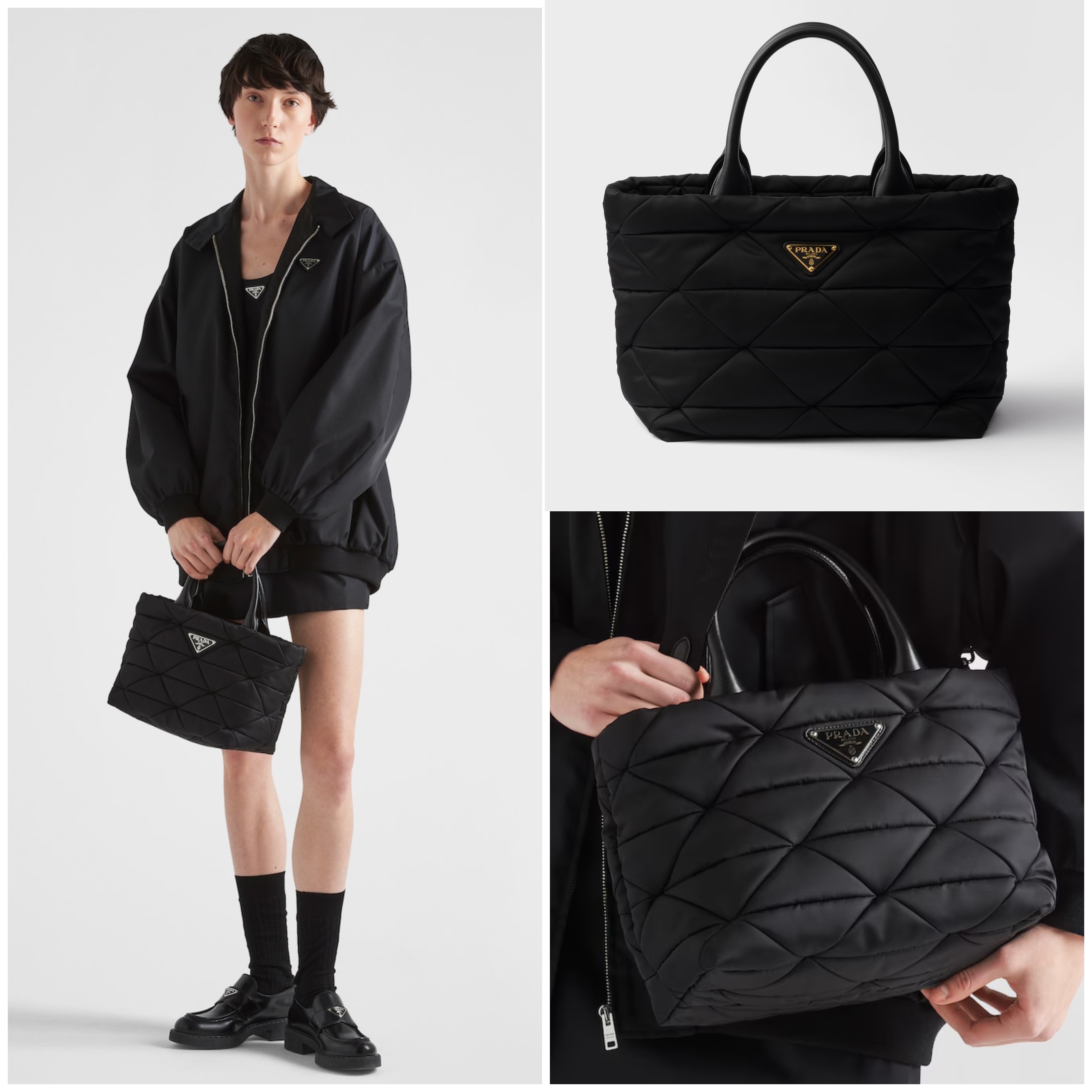 PRADA【入手困難】スモール パデッド★Re-Nylon★トートバッグ