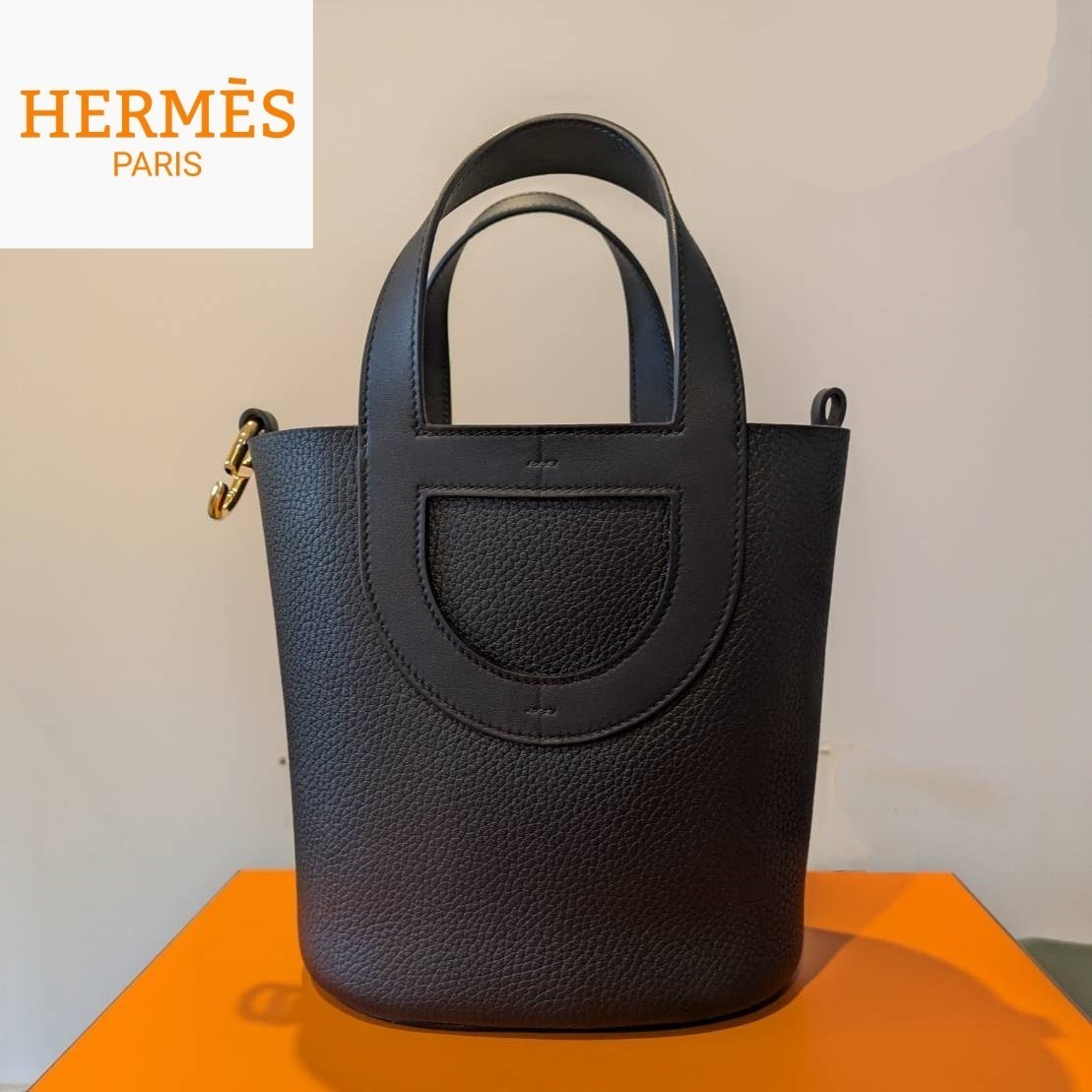【HERMES 】エルメス◎インザループ18 ノワール＆ゴールド金具