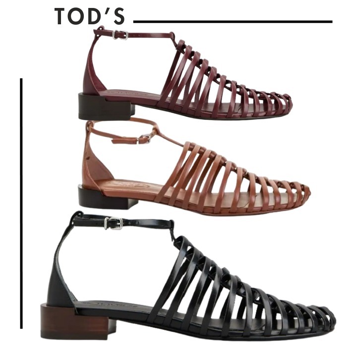 Precious掲載●TOD'S●カーフレザー アンクルストラップサンダル