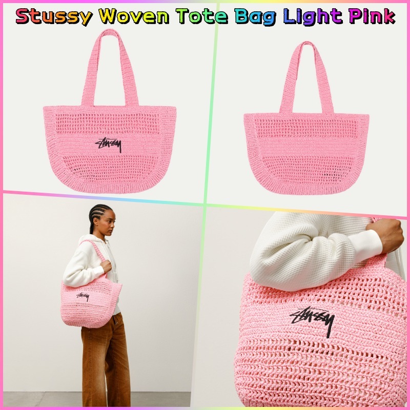 ★Stussy★Woven Tote Bag★Light Pink (人気)