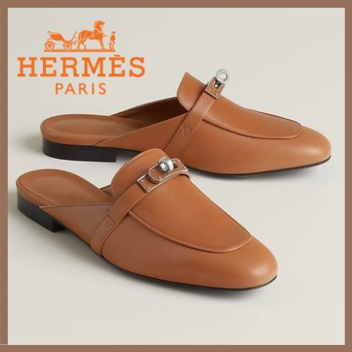 《HERMES》ミュール オズ Oz ナチュラル ブラウン レディース