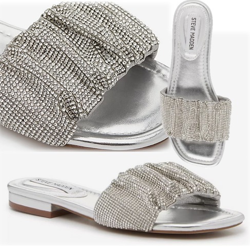 Steve Madden きらきらラインストーン スライド サンダル