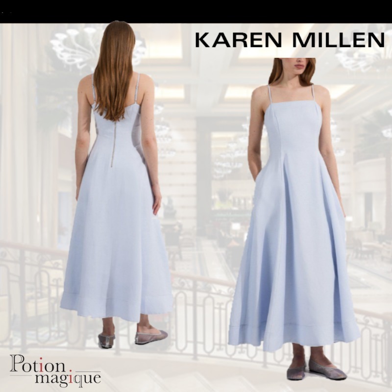 ★Karen Millen★ プチリネン織りマキシプロムドレス