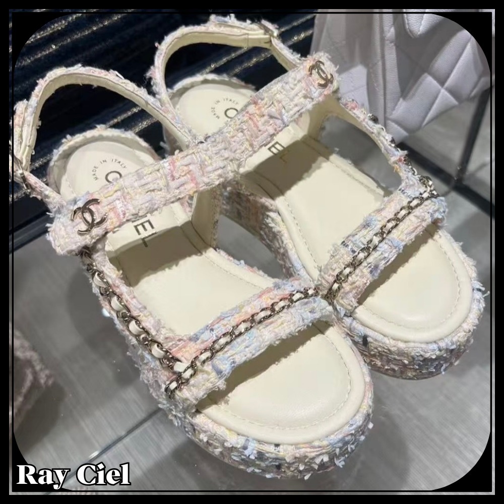 【可愛さMAX♡パステルツイード】CHANEL サンダル