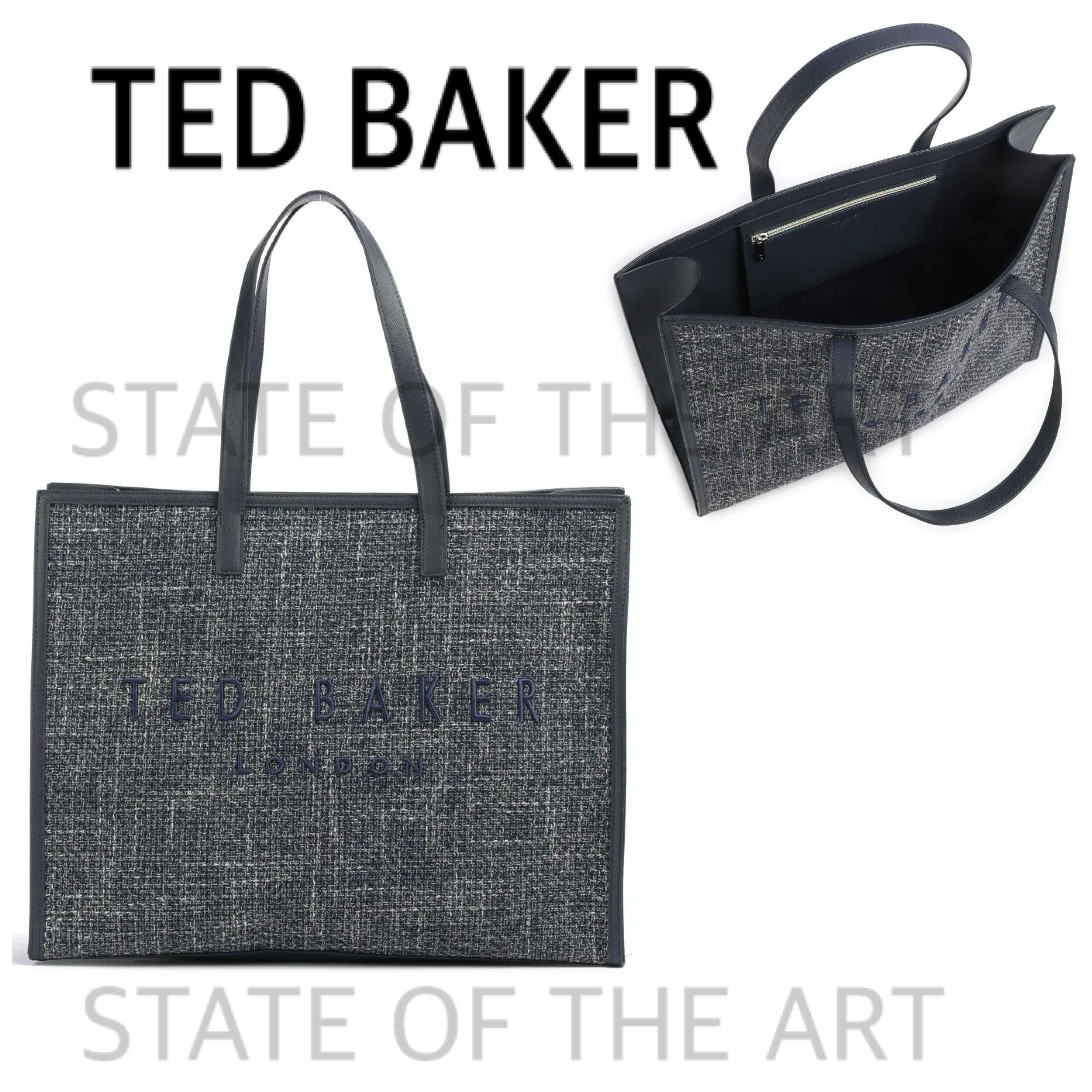 【TED BAKER】Tweekon ロゴ ネイビートートバッグ