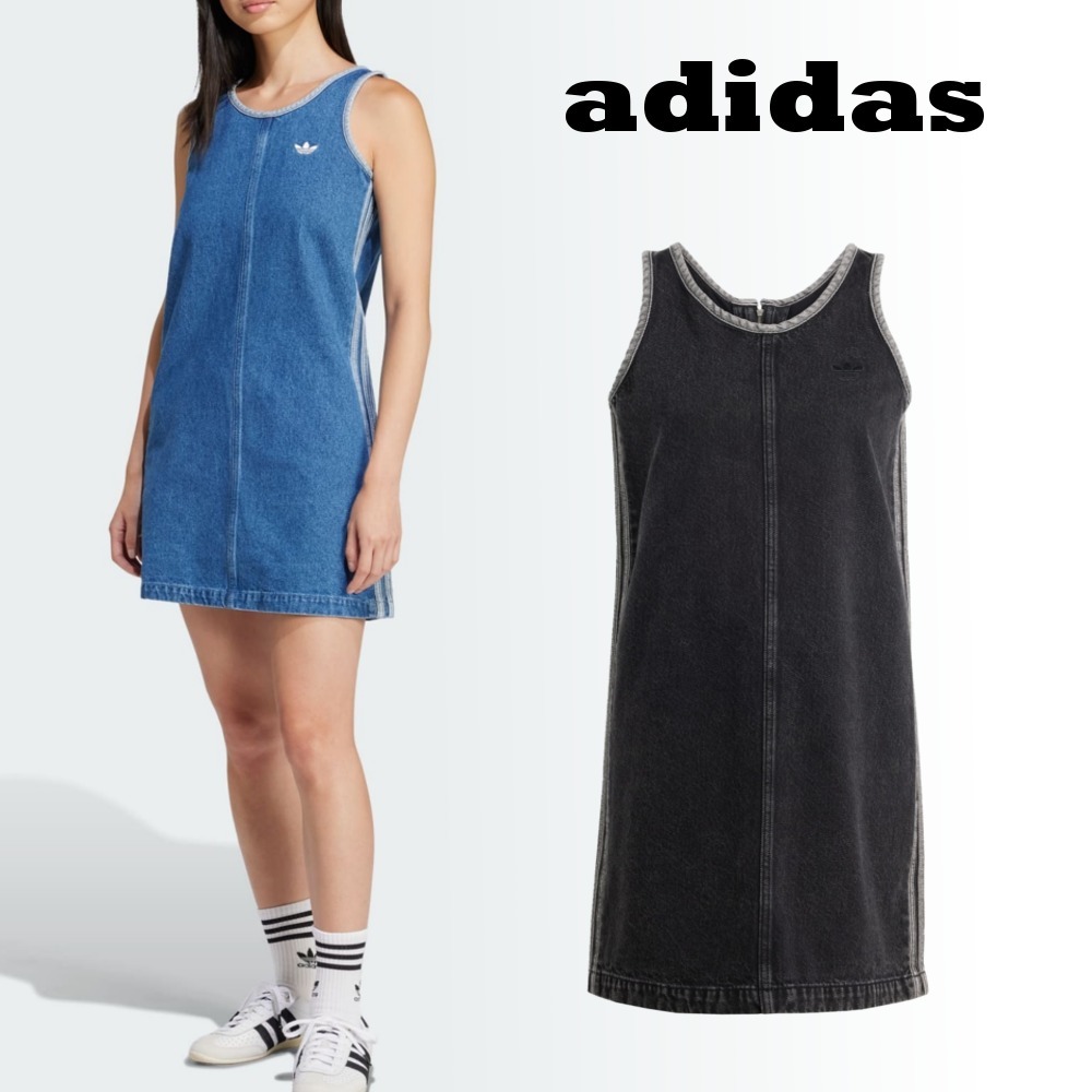 adidas☆アディカラー デニム スリーストライプス ワンピース