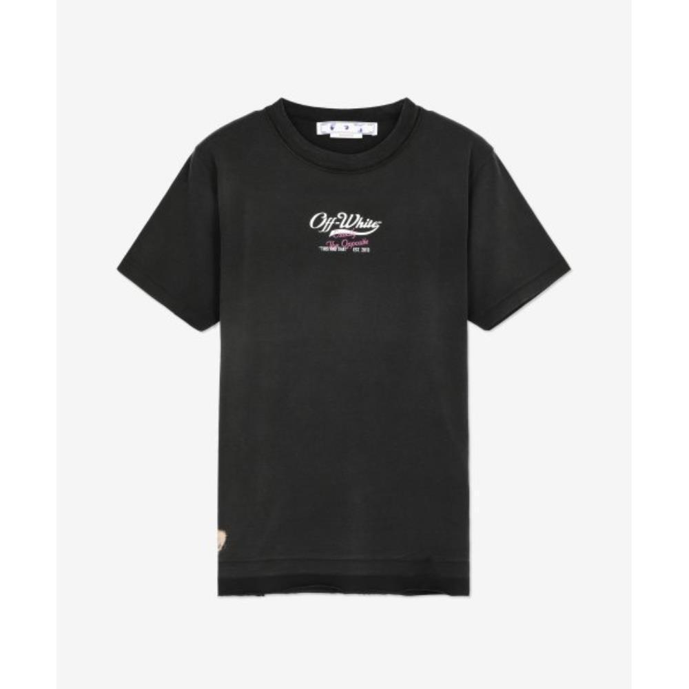 Tシャツ・カットソー Off-White Wave Off Low Over Skate Tee Black OMAA156S23JER001
