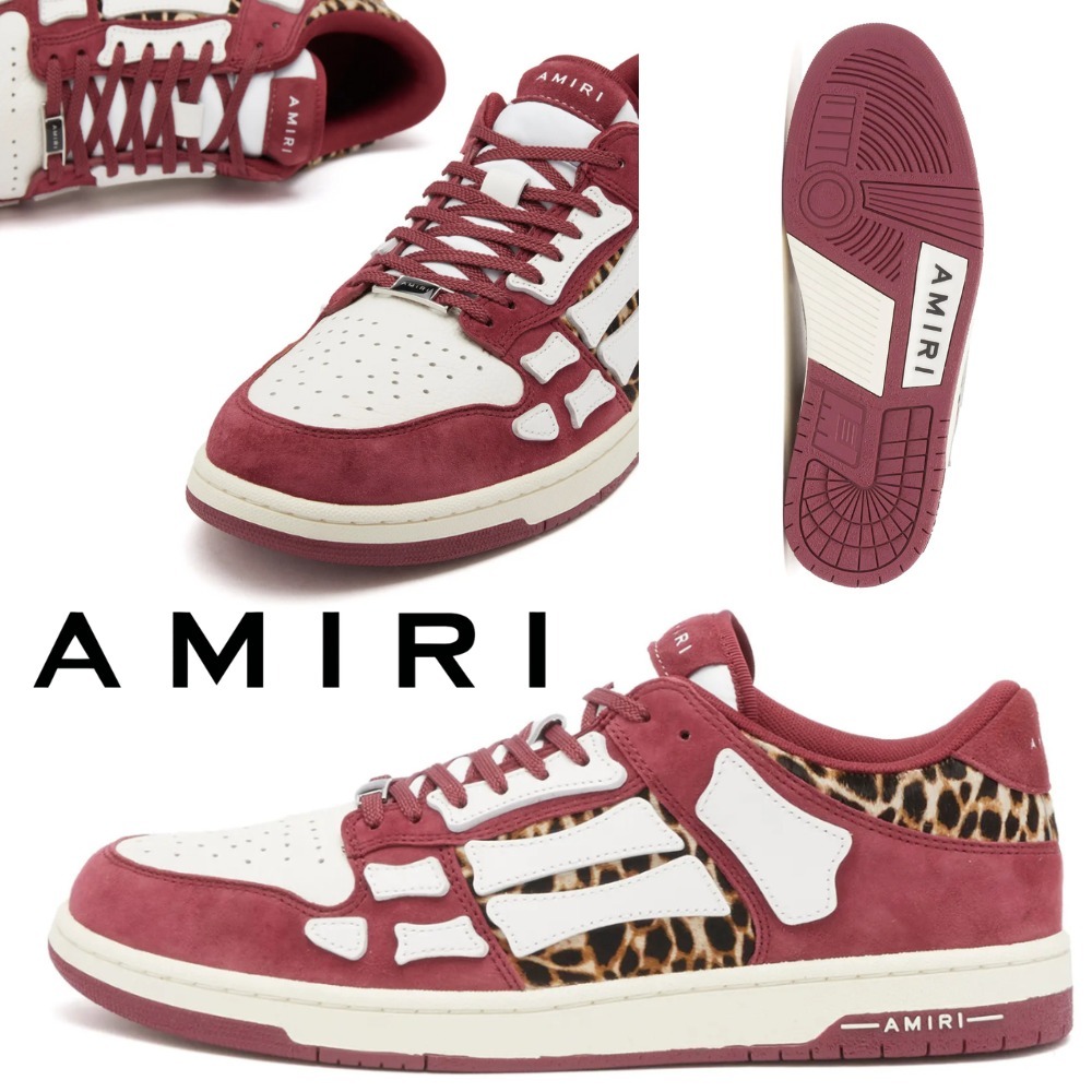 関税送料込♪AMIRI/レオパード スケルトップスニーカー Burgundy