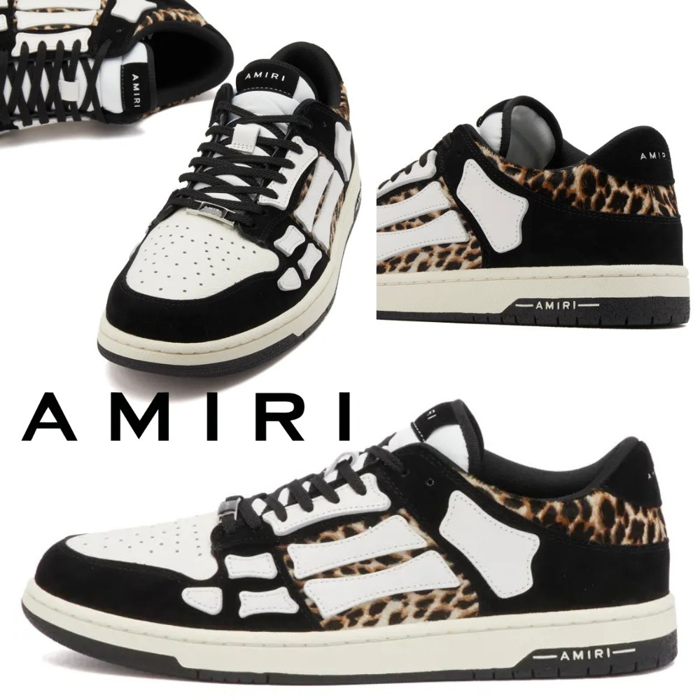関税送料込♪AMIRI/レオパード スケルトップスニーカー Black