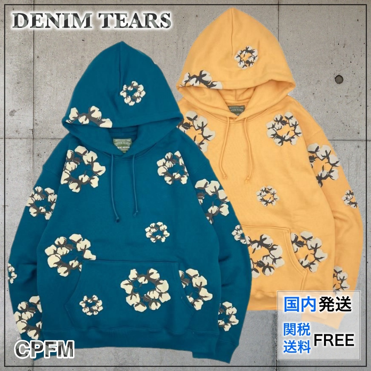 【国内買付】DENIM TEARS × CPFM CACTUS TEARS WREATH パーカー