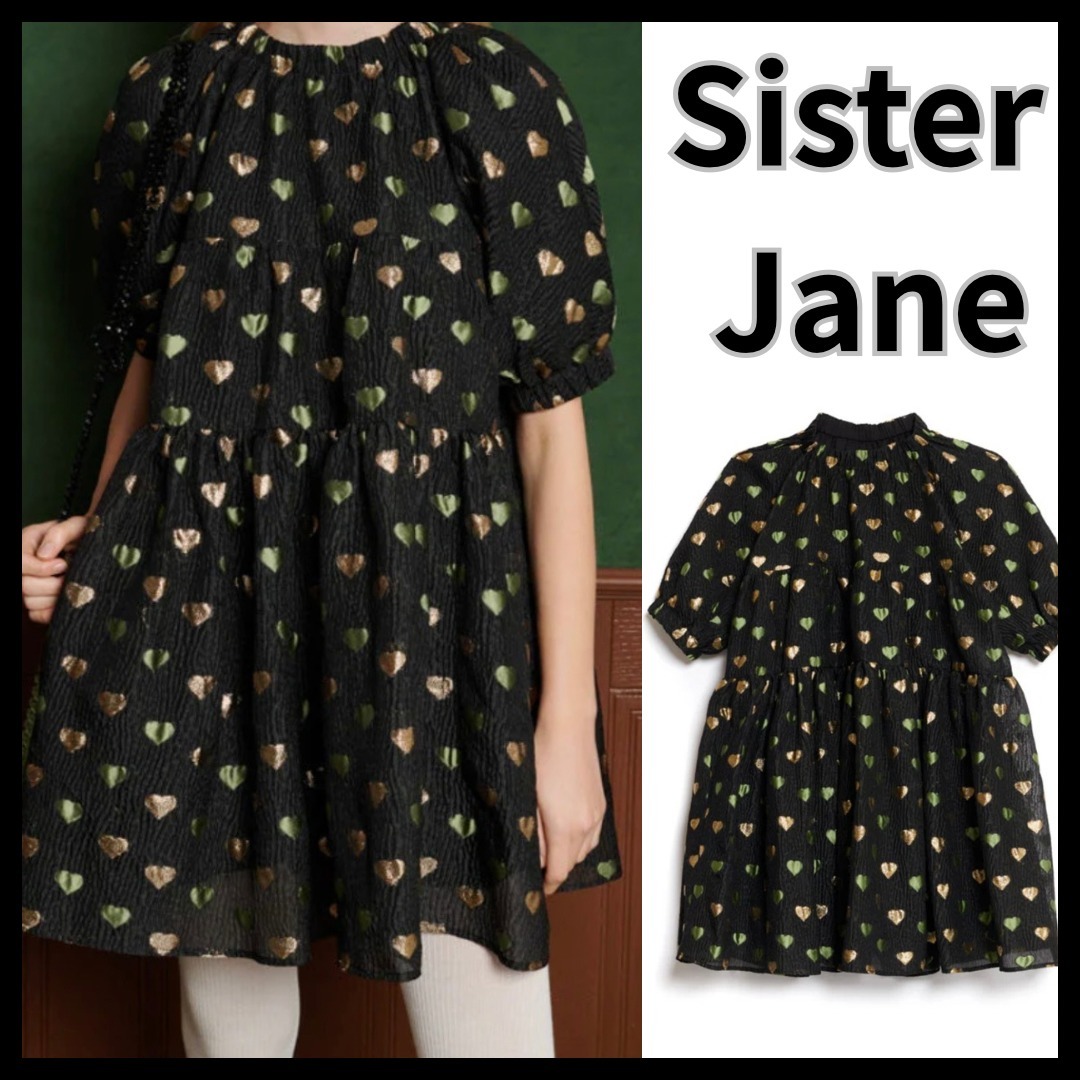 【Sister Jane】Carriage ハート ジャガード ミニ ワンピース 黒