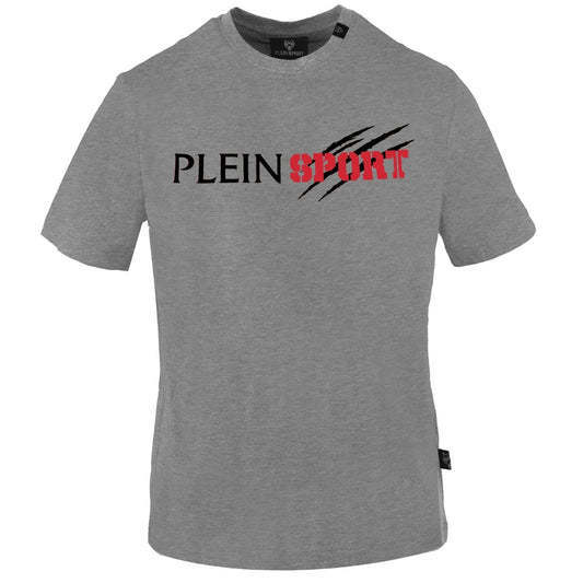 プレインスポーツスクラッチロゴグレーTシャツ