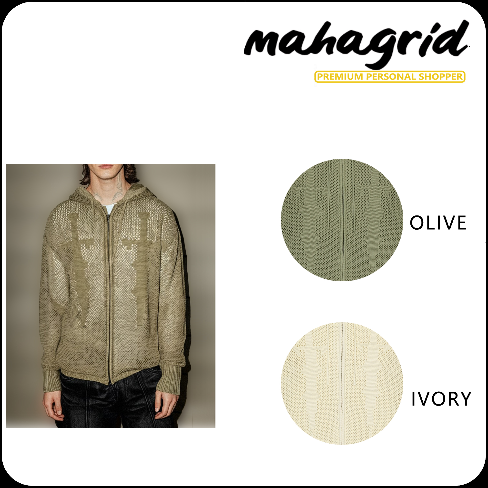 [ MAHAGRID]★25SS★韓国人気★DAGGER MESH HOOD ZIP UP KNIT