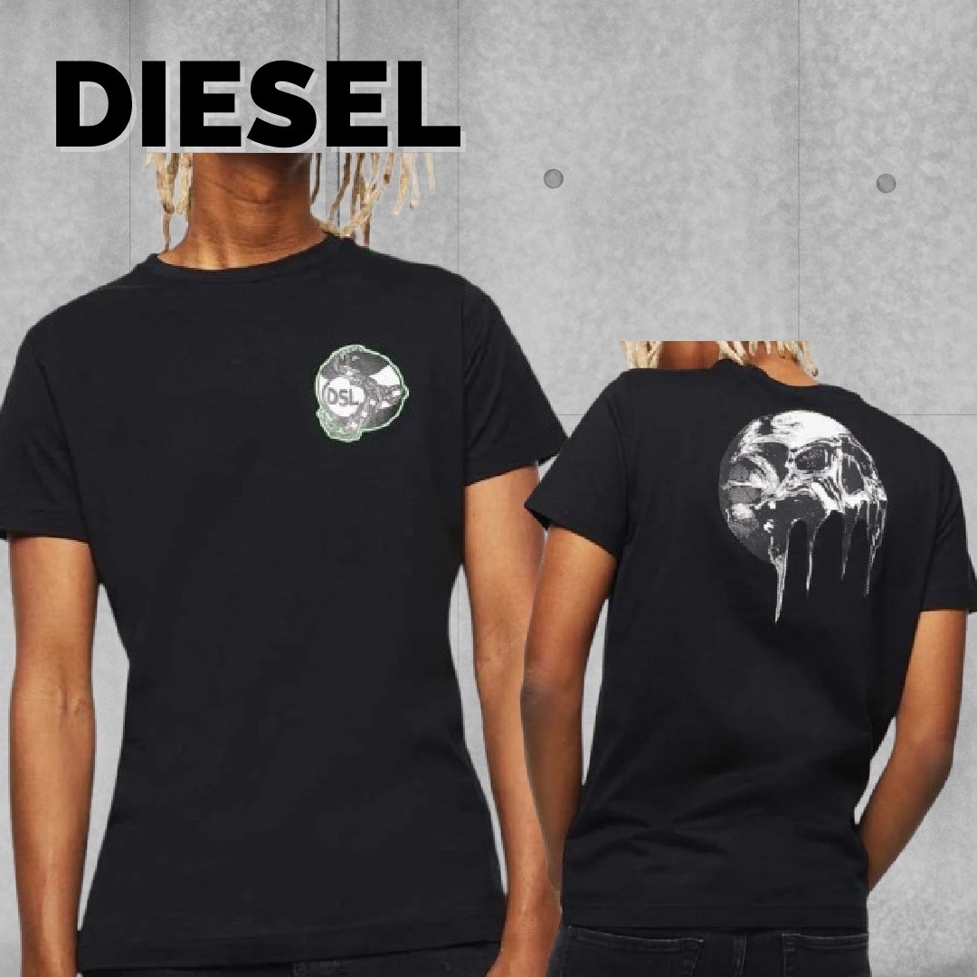 関税込【DIESEL】Diego J10 short sleeve T-shirt★Black★ロゴ