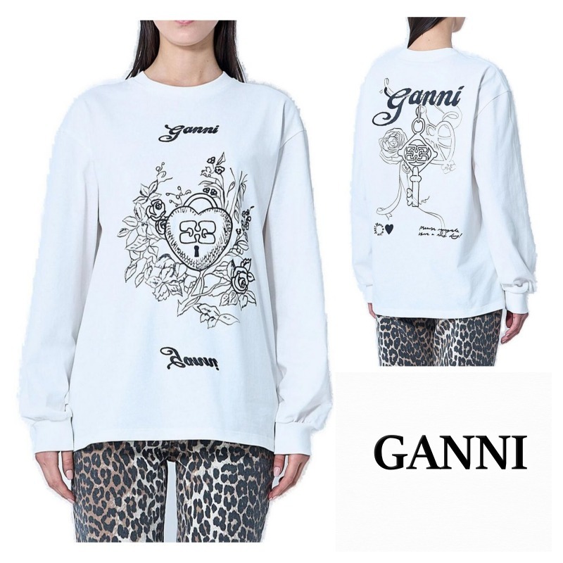GANNI リカット ヘビー ロングスリーブ Tシャツ