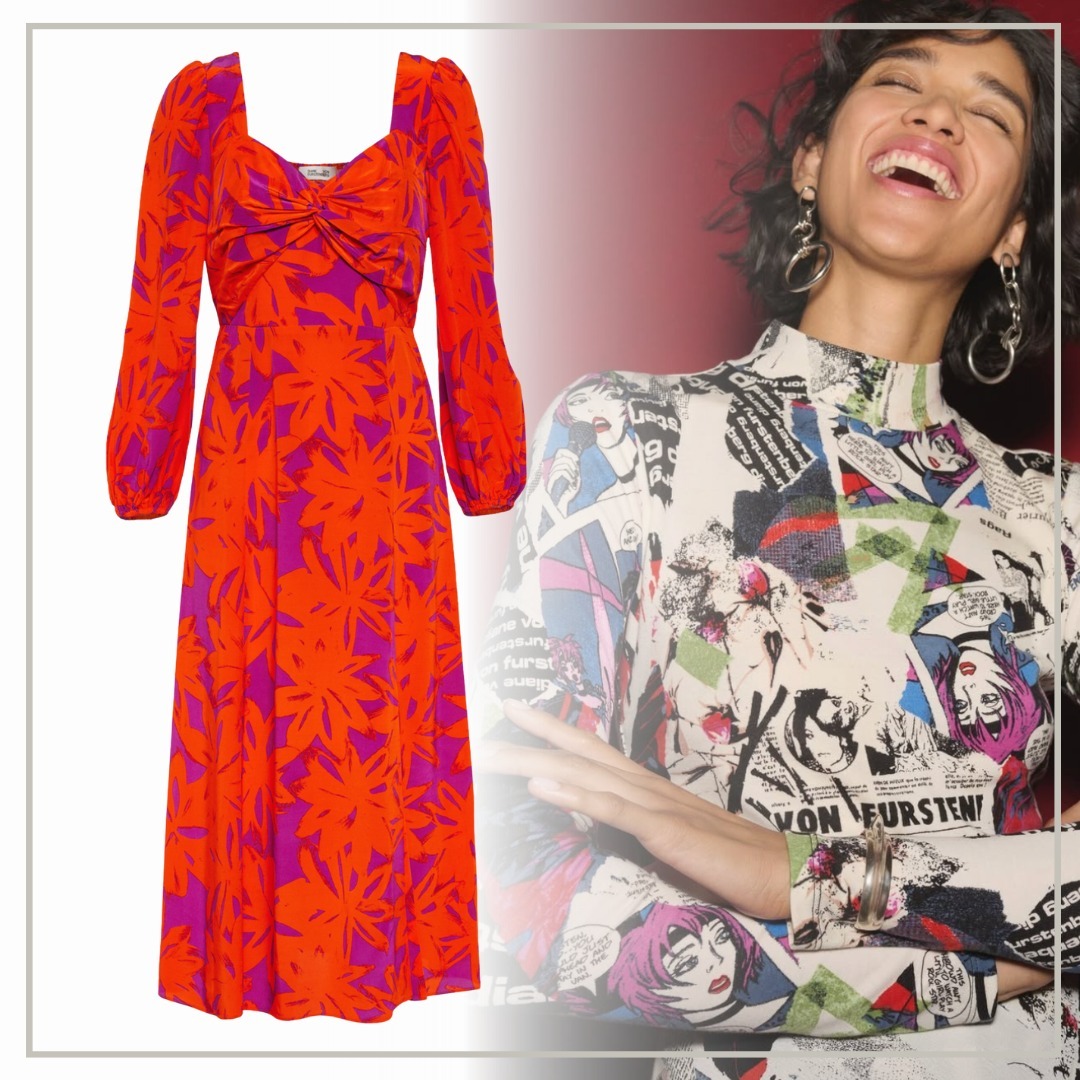 【完売必至】DIANE von FURSTENBERG Evie 花柄ミディドレス