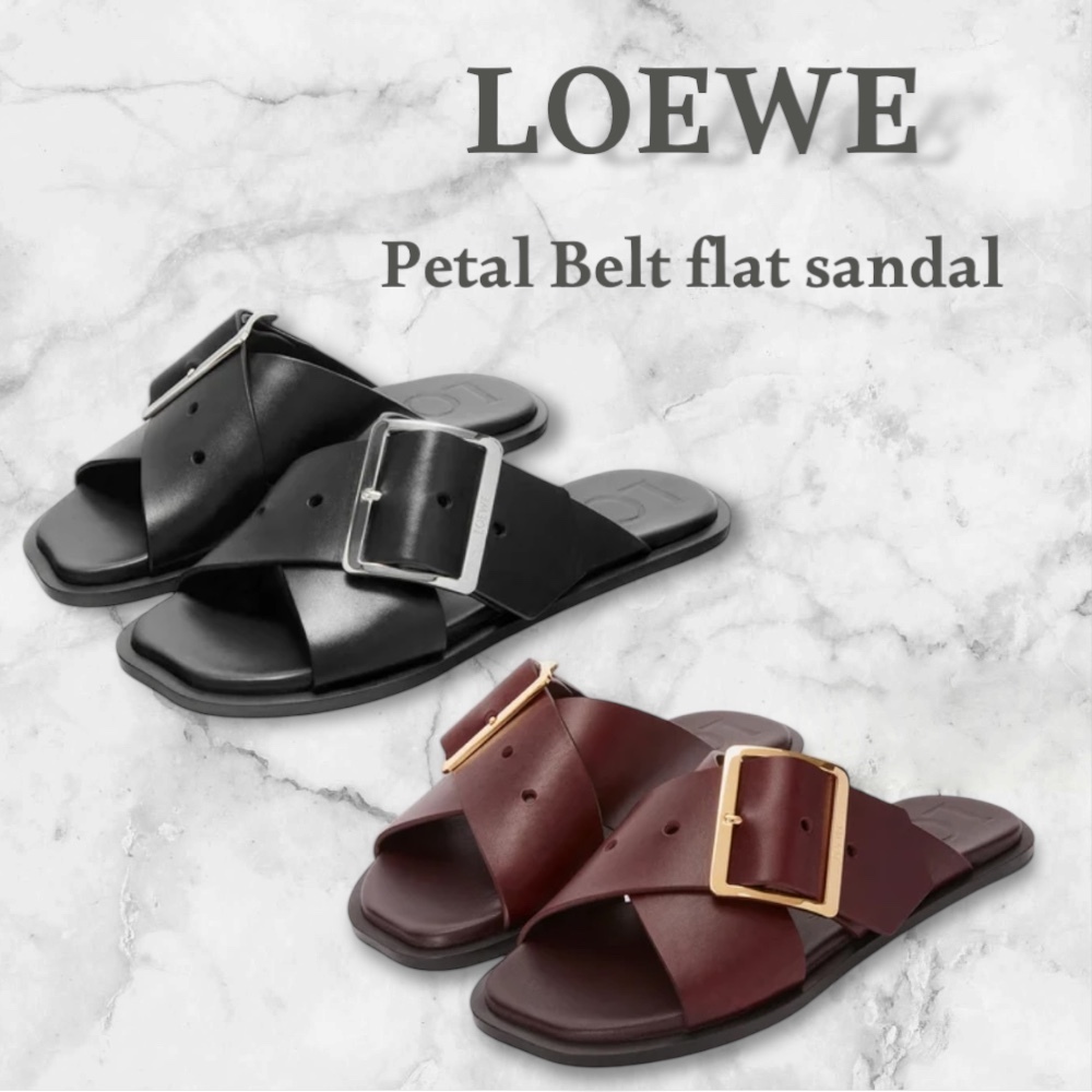 LOEWE＊Petal Belt flat sandal カーフスキン サンダル＊送料込
