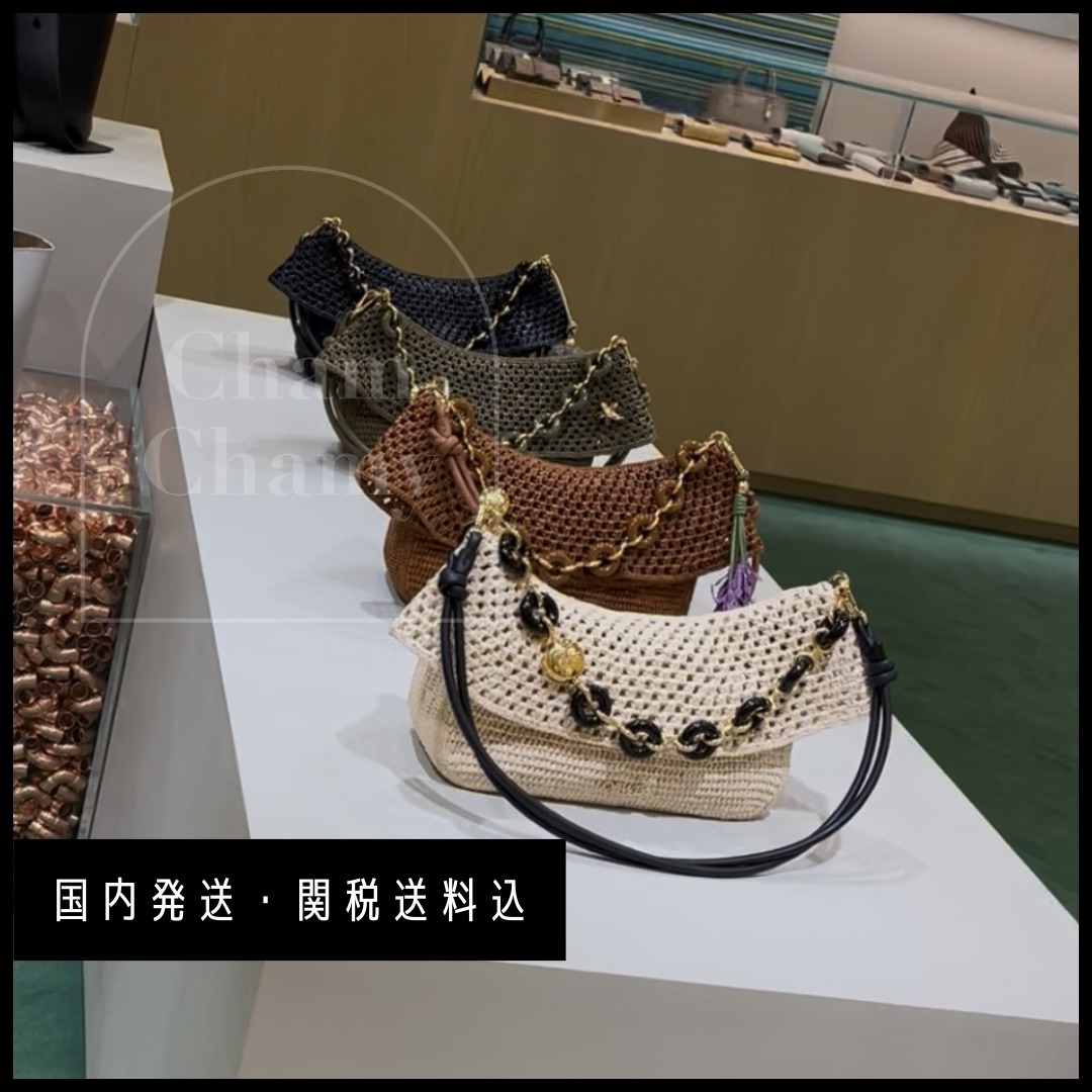国内発送【LOEWE】オラ バッグ ミディアム（ラフィア&カーフ）