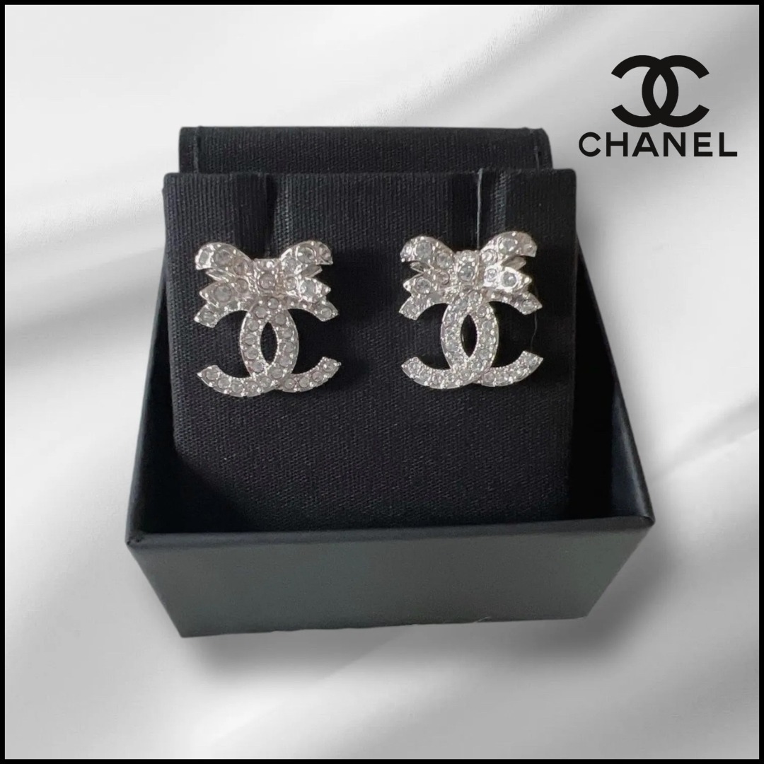 【品良く可愛く♢リボン×CCロゴ】◆CHANEL◆ピアス