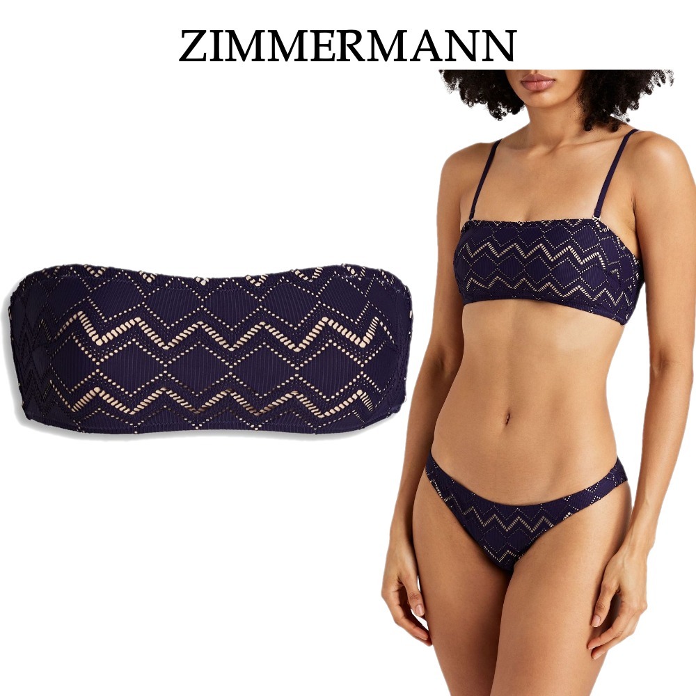 【ZIMMERMANN】透かし編みニット バンドゥビキニトップ
