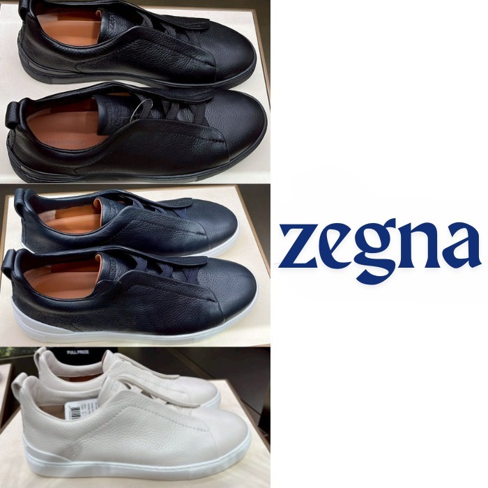 新品！ZEGNA■ディアスキン トリプルステッチ メンズスニーカー