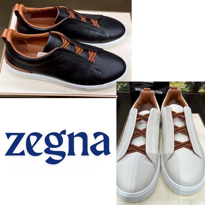 ZEGNA■ディアスキン トリプルステッチ ロートップスニーカー