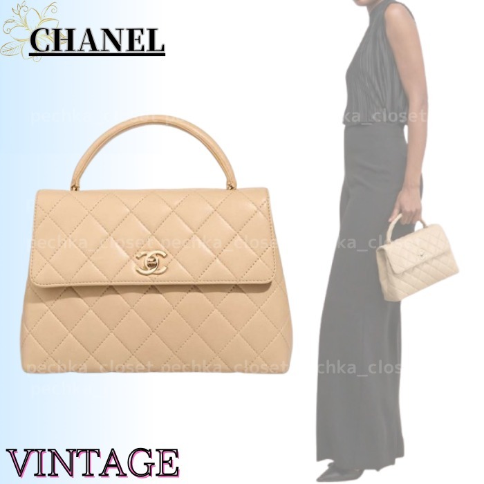 ◆VINTAGE◆【CHANEL】Timeless Handle*ミディアム*バッグ