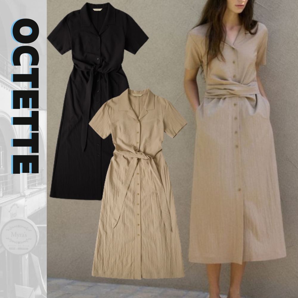 ワンピース octette [2nd] DRAPE TIE SHIRTS OPS_2COLOR