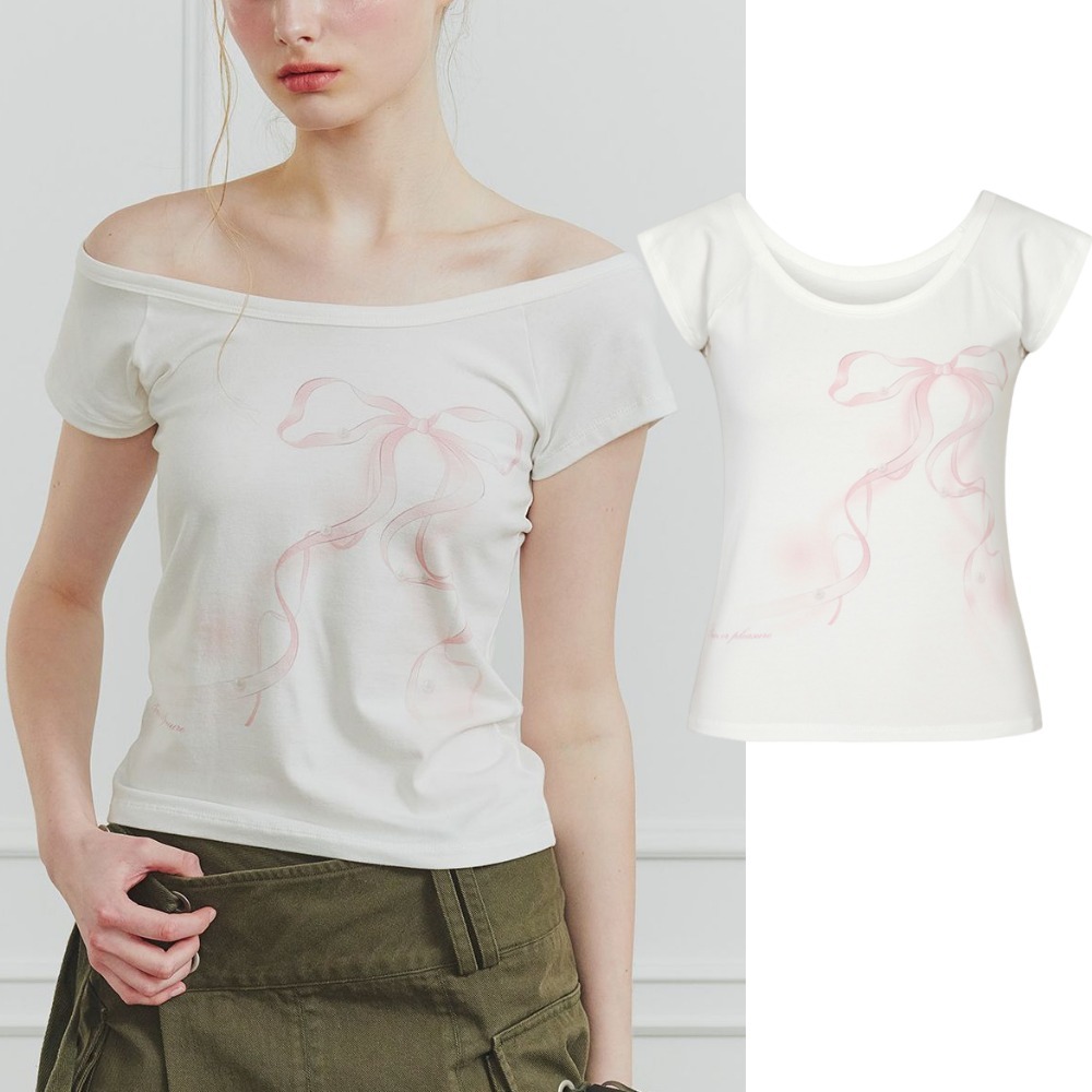 PAIN OR PLEASURE★韓国★人気★VERA RIBBON TEE Tシャツ/追跡付