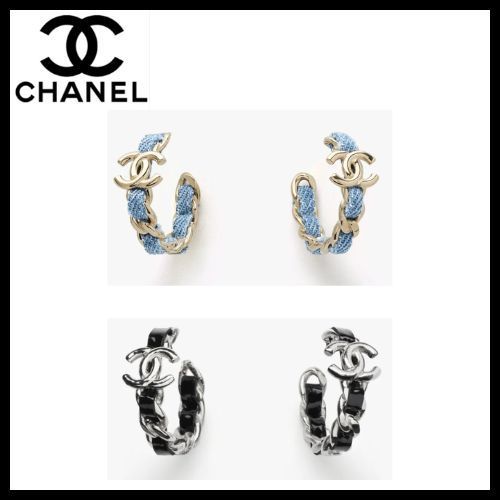 **レザーでカッコよく決まる◎**【CHANEL】フープピアス
