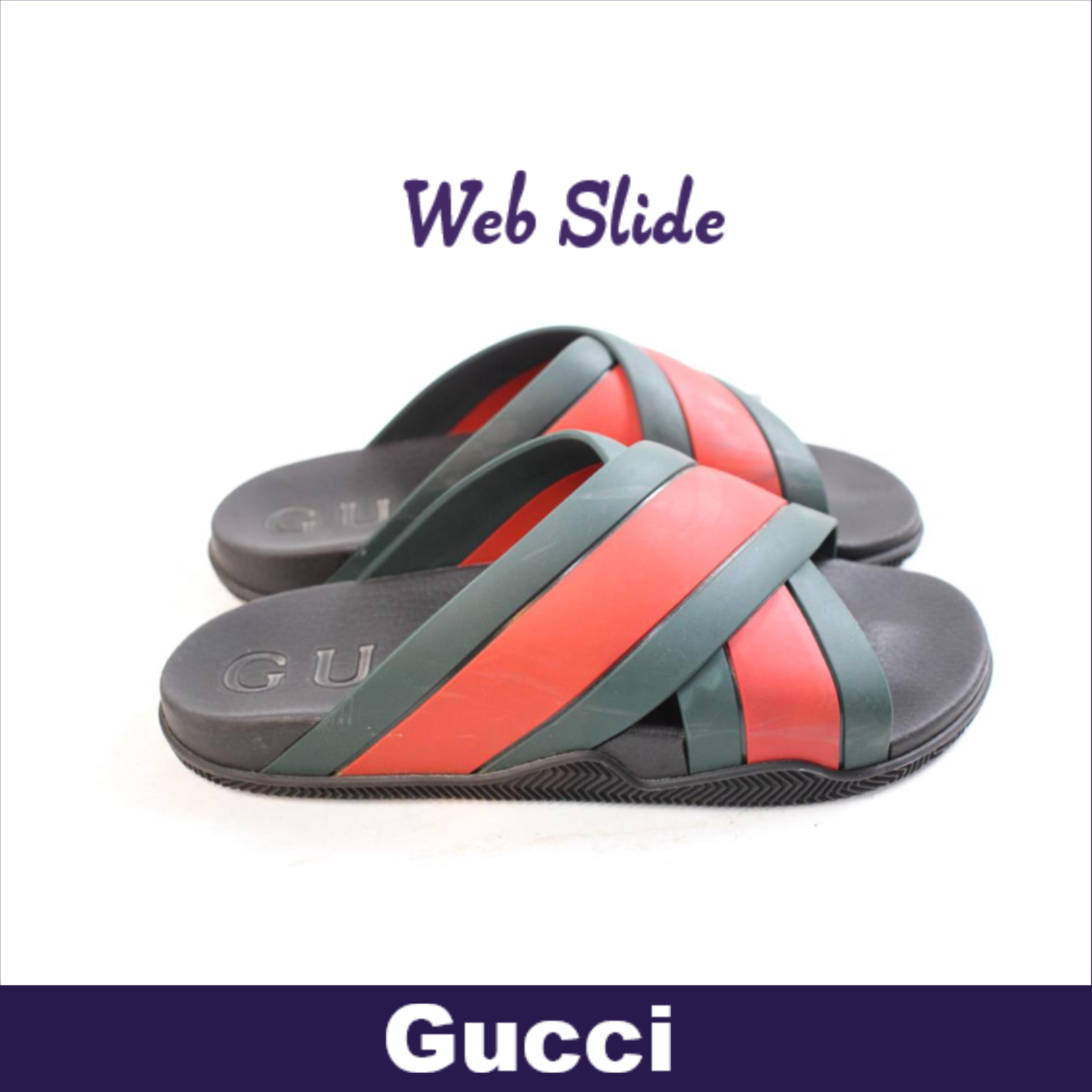 Gucci 【カジュアル&高級感 Back Rubber☆Web Slide 】