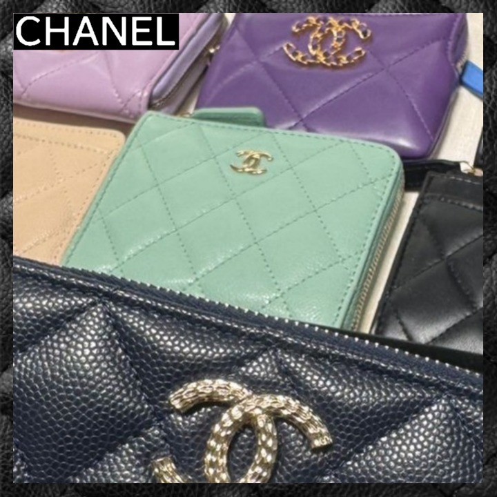 ☆L字に開く☆ 【CHANEL】 ジッパー式ミニ財布 コインケース