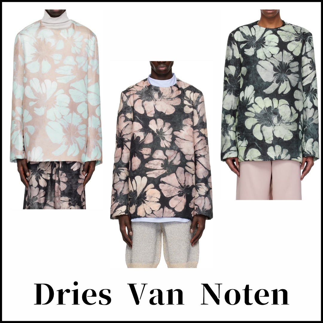 関税込【Dries Van Noten】シルク 長袖トップス フローラル