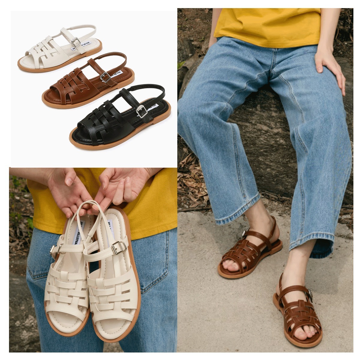 サンダル・ミュール JILLSTUART [Chubby] Cowhide Fisherman Sandals 5SA026
