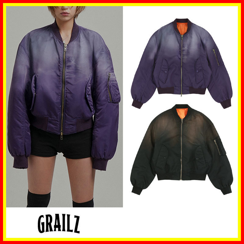 [GRAILZ] DIRTY WASHED BOMBER JACKET  /追跡付