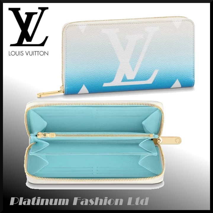 希少【Louis Vuitton】Zippy Wallet 長財布Gradient Pastel Blue