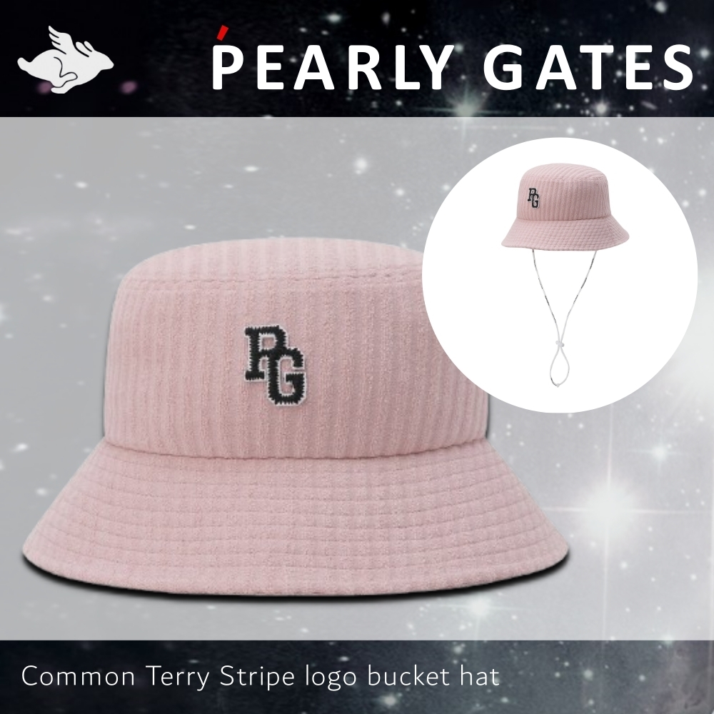 PEARLY GATES■共用 テリー ストライプ ロゴ バケットハット